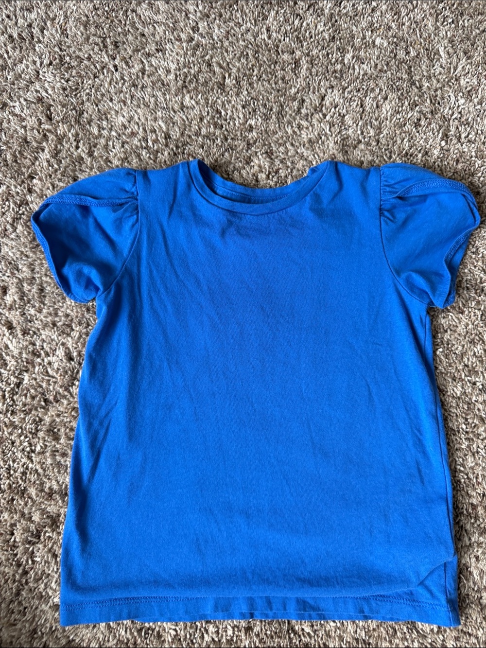 Crewcuts Bright Blue Short Sleeve Tee with Puff Sleeves